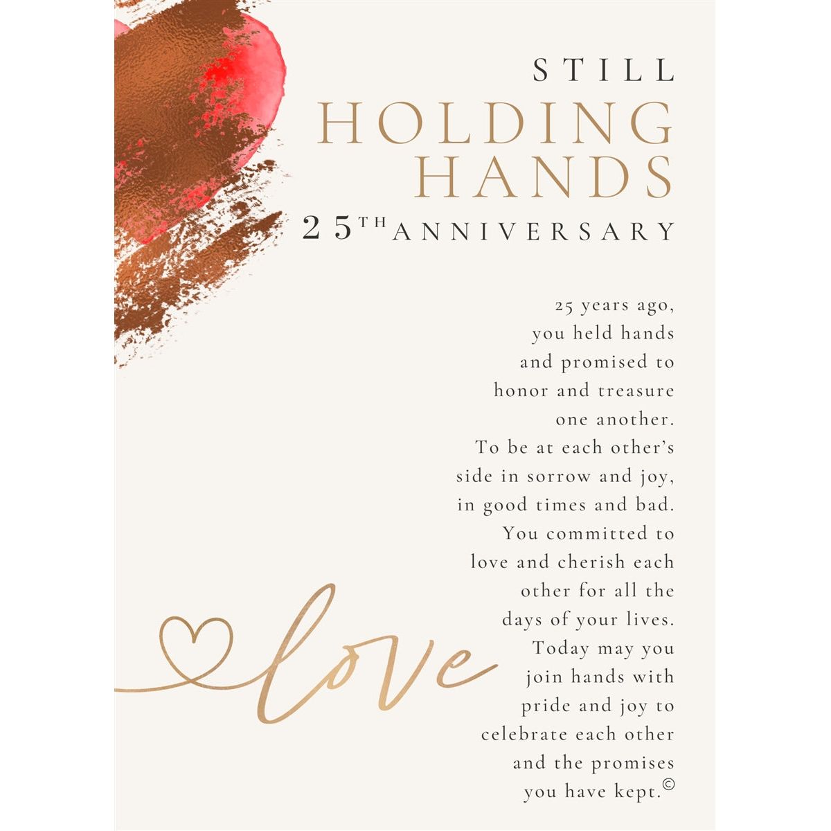 "Still Holding Hands 25th Anniversary" artwork and poem.