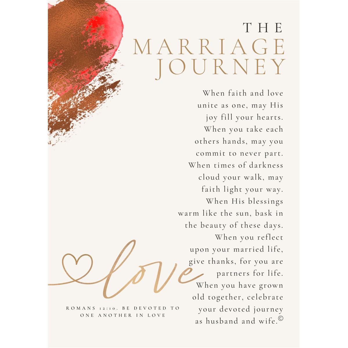 The Marriage Journey artwork with sentiment.