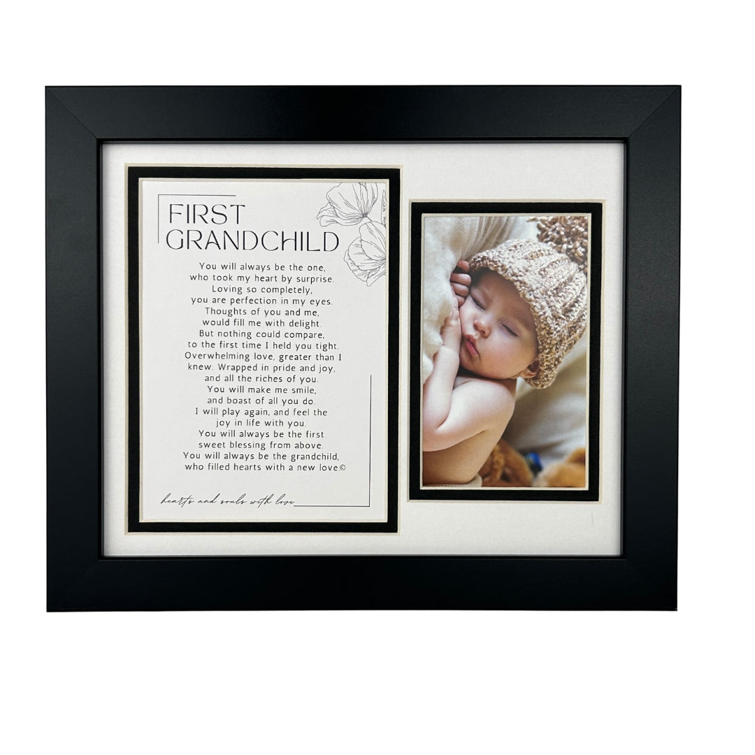 First Grandchild frame and poem with space for a photo.