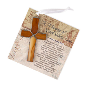 4 of 4:Amber stained glass cross with 