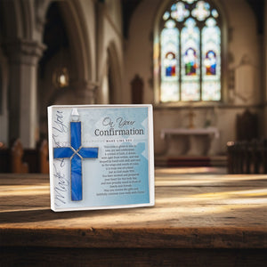 5 of 5:Gift displayed at a table in a Church.