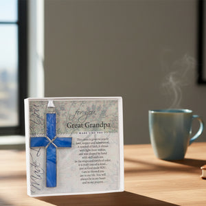 5 of 5:Gift for Great Grandpa displayed on a kitchen table.