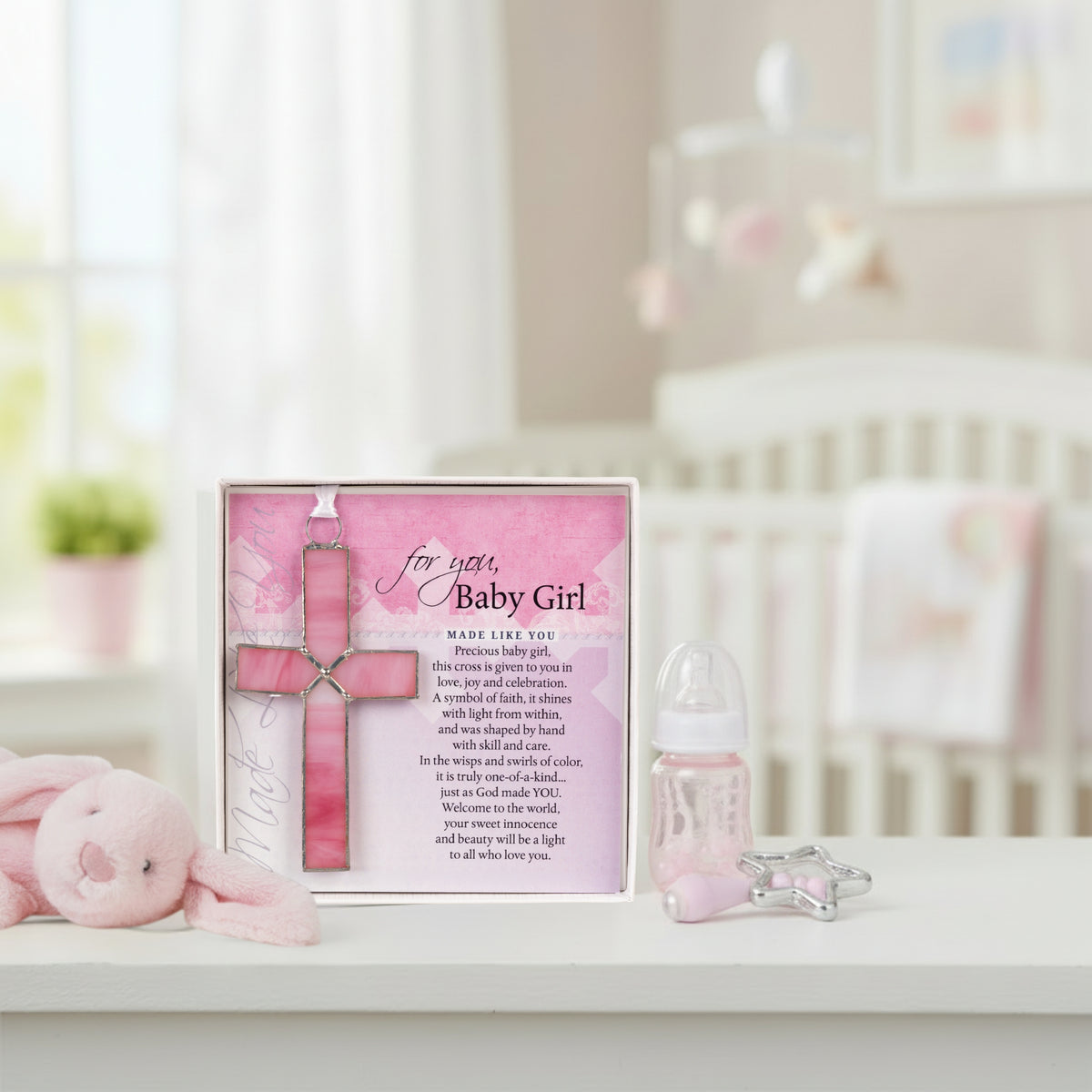 Gift for Baby Girl displayed in a nursery.