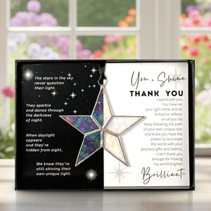 1 of 7:Clear iridescent star with the 
