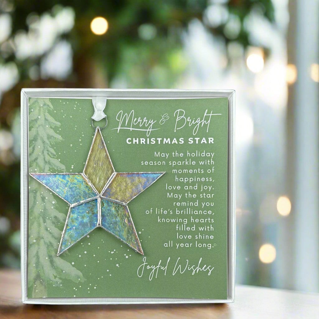 Merry &amp; Bright Christmas star and sentiment.
