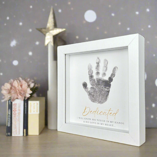 Dedication Message Frame 5x5 Dedicated Handprint Keepsake Frame for Baby with Stamp Pad - The ...