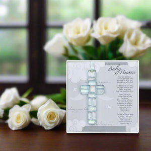 4 of 7:Baby in Heaven card and clear mosaic cross.