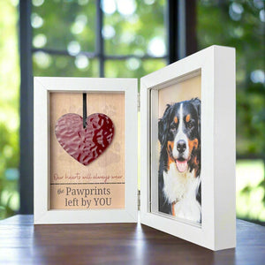 3 of 5:Pawprints Left By You frame at an angle to show depth of the frame.