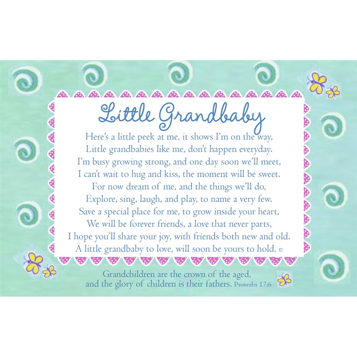 Little Grandbaby Ultrasound Frame for Grandparents with Scripture 4x6