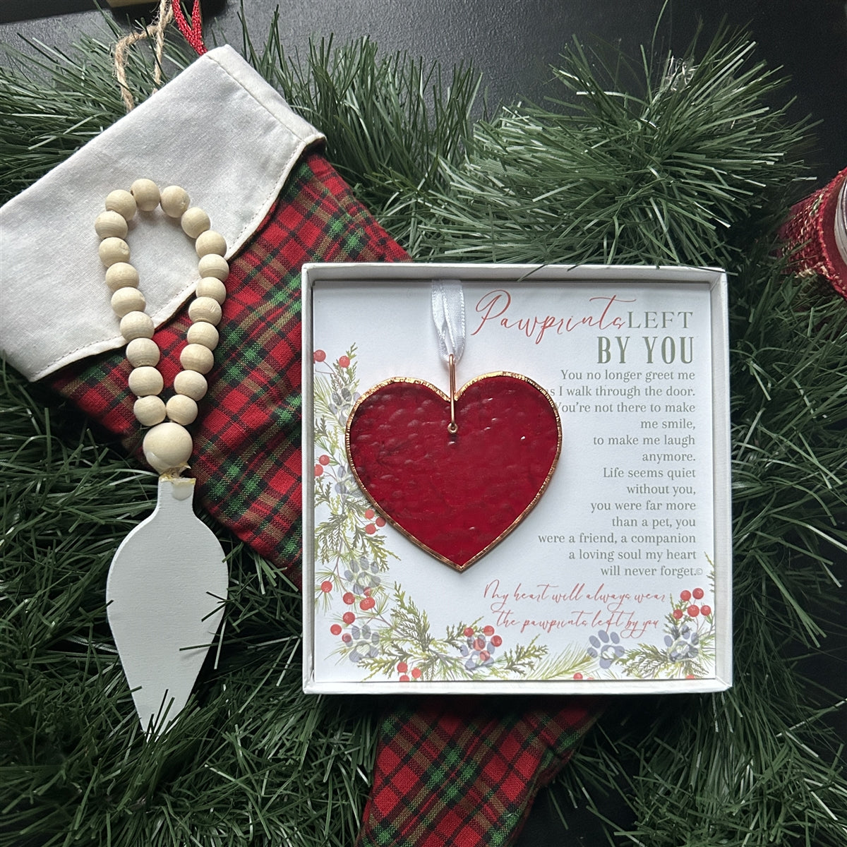 Pawprints Left By You- Pet Memorial Christmas Ornament
