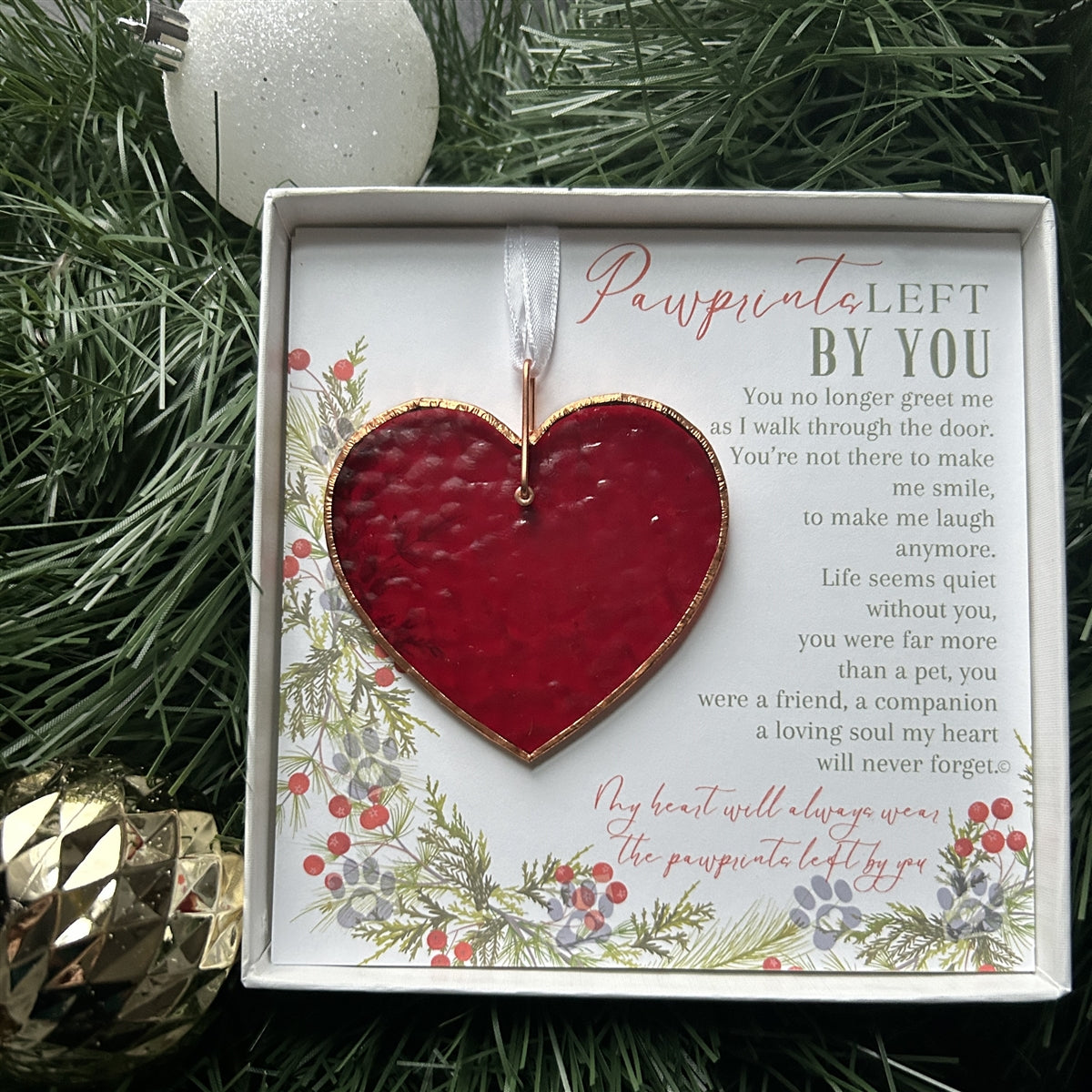 Pawprints Left By You- Pet Memorial Christmas Ornament