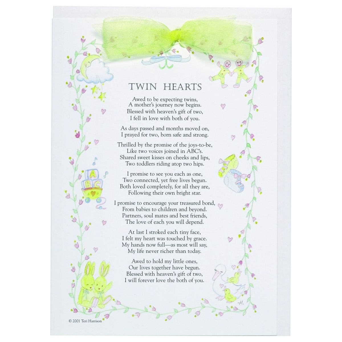 Twin Card: Twin Hearts Greeting Card
