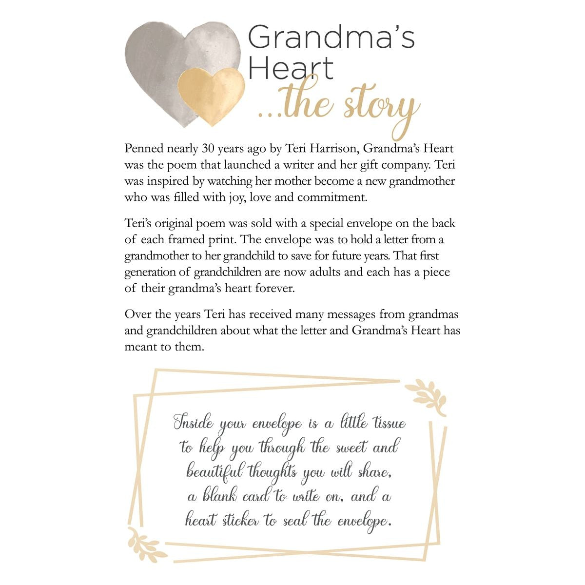 Grandma&#39;s Heart Poem to Grandchild: Boho Hearts