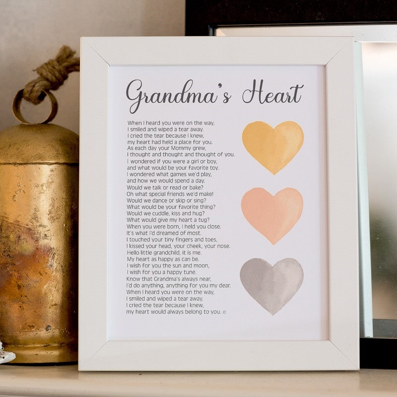 Personalized Grandma&#39;s Heart Poem: Boho Hearts