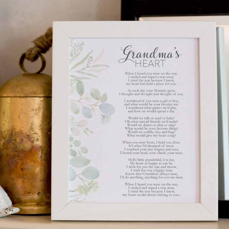 Personalized Grandma&#39;s Heart Poem: Floral