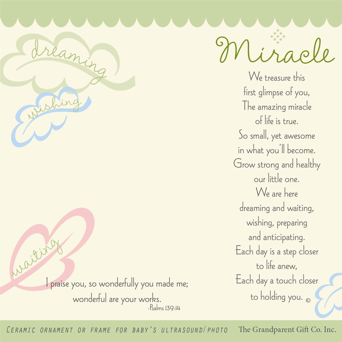 Miracle Ultrasound Ornament: Boxed with Poem and Scripture