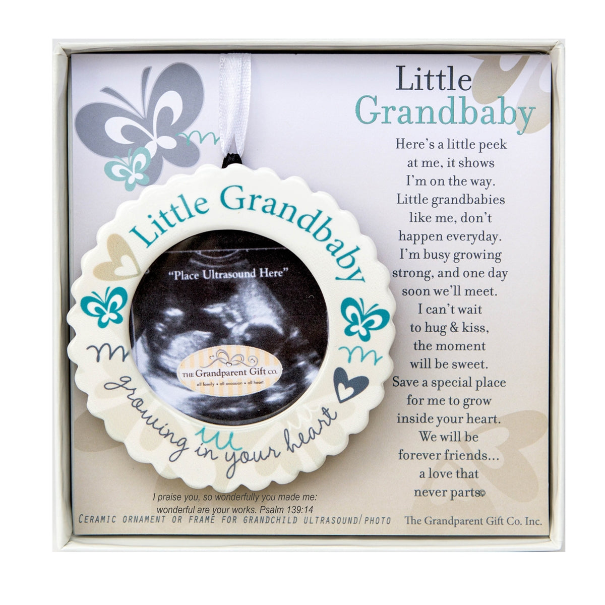 Ultrasound Ornament or Table Frame for Grandparents- Boxed with Scripture