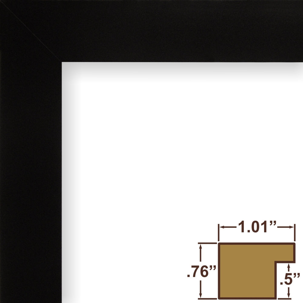 Detailed view of black frame.