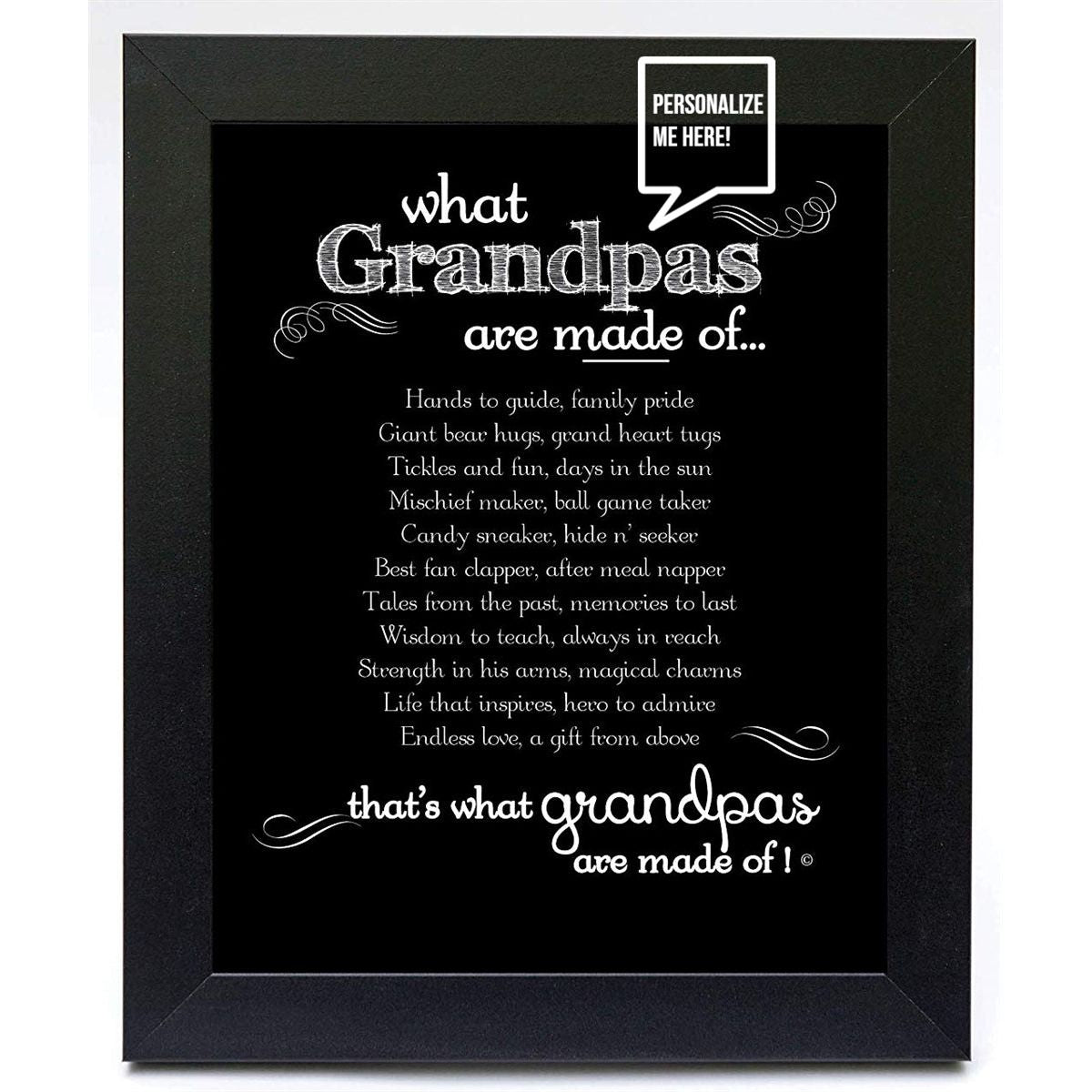 PERSONALIZED Grandpa Frame: Grandpa Made of Poem
