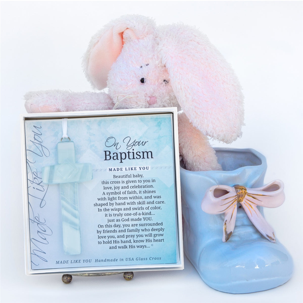 Baptism Cross Gift in a nursery setting.