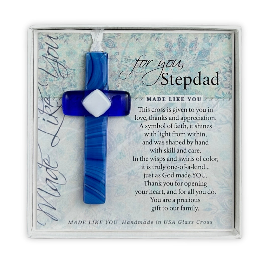 My Stepdad Cross: Handmade Glass Cross