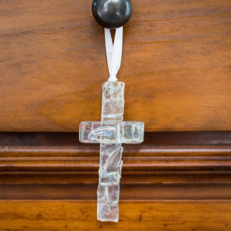 Irish Baby Gift: Blessing Clear Mosaic Cross