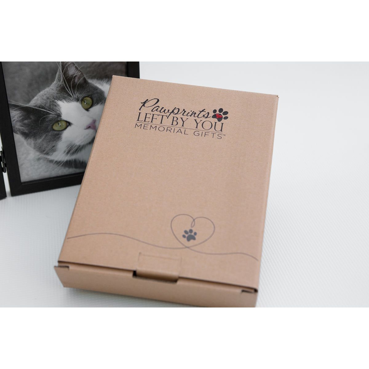 Pawprints Cat Loss Memorial Frame: Pawprints Left by You with Vial