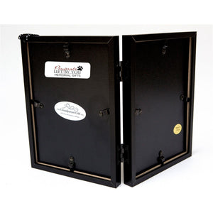 2 of 3:Back of black 5x7 hinged double frame.