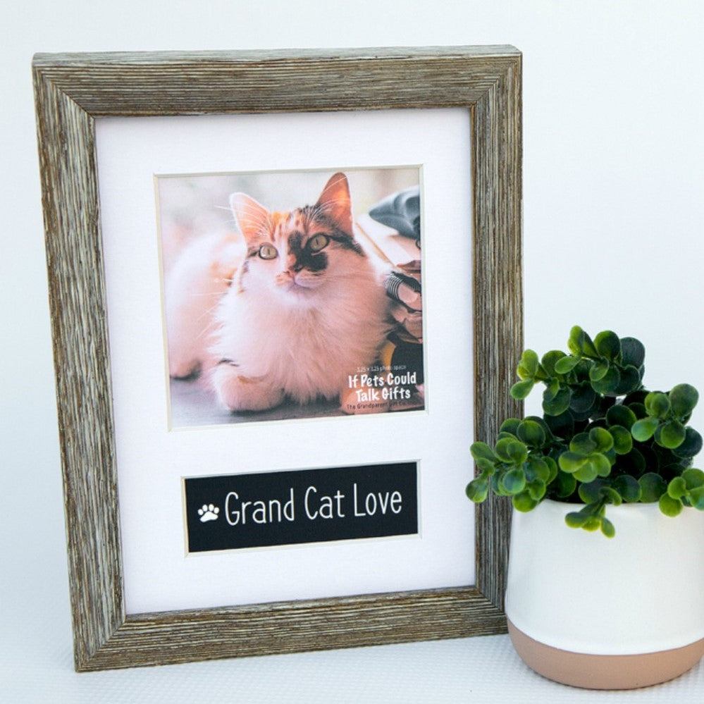 Pet photo frame with a white mat.