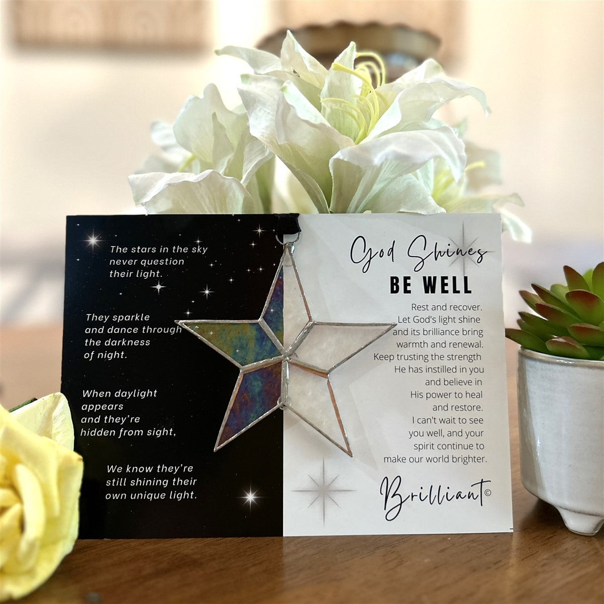 Be Well star and sentiment in a living room setting.