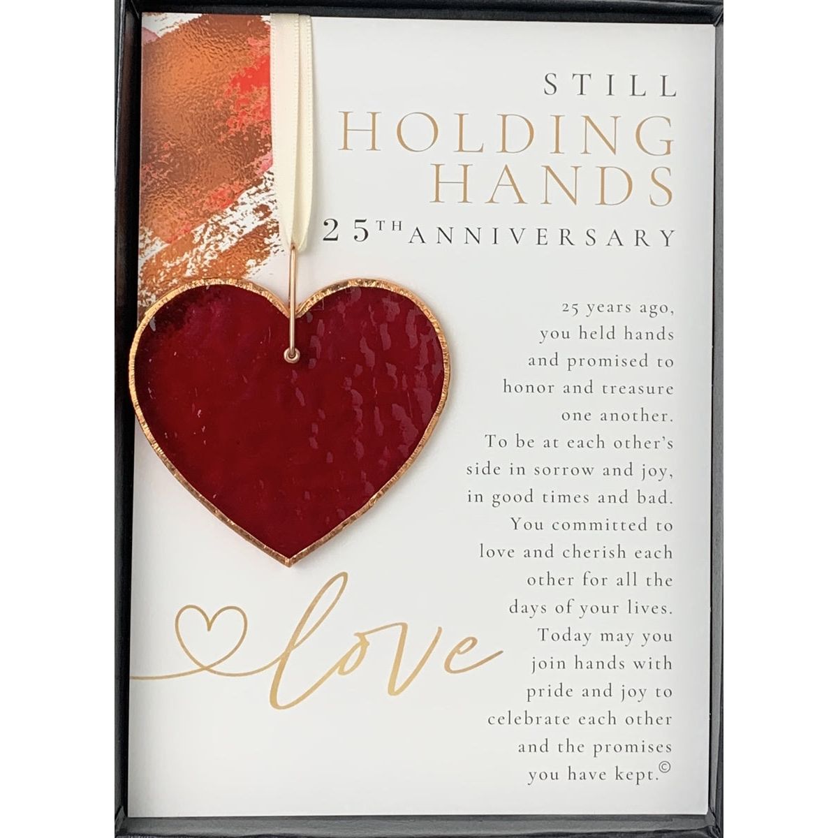 Still Holding Hands 25th Anniversary: Stained Glass Anniversary Heart