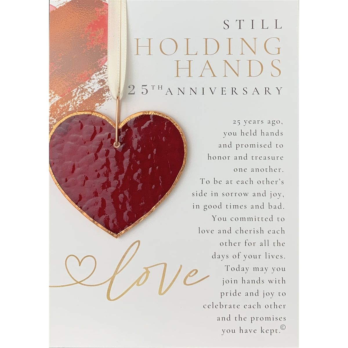 Still Holding Hands 25th Anniversary: Stained Glass Anniversary Heart